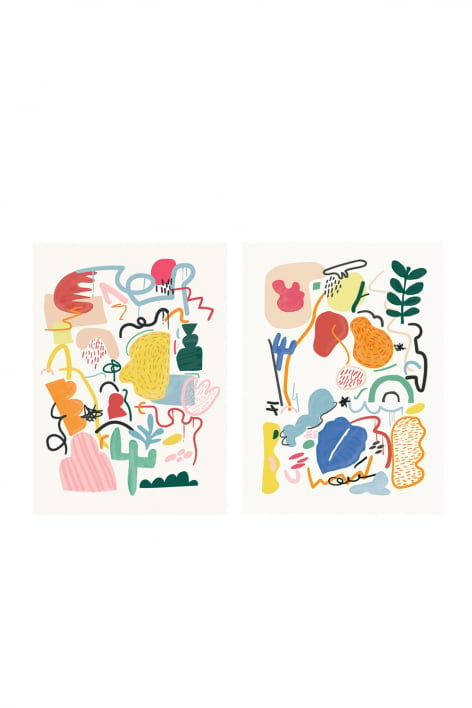 Set of 2 Decorative Prints VARMY Style (50x70cm)