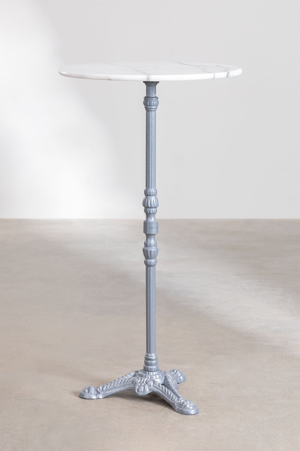 Round High Bar Table in Moka Marble, gallery image 1