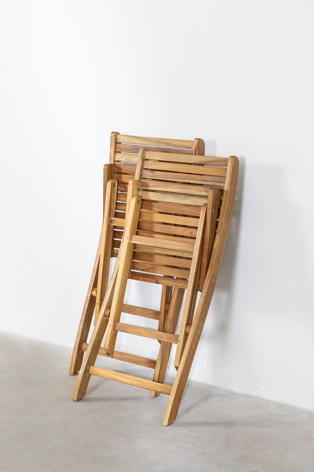 Delawer set of square table (60x60 cm) and 2 folding garden chairs in