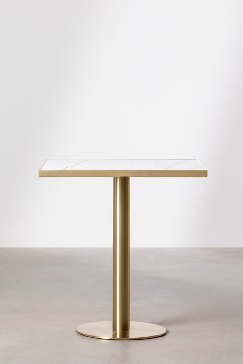 Square Bar Table in Stoneware (70x70 cm) Manhattan