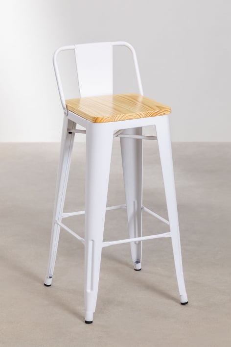 High Stool with backrest  LIX WOOD