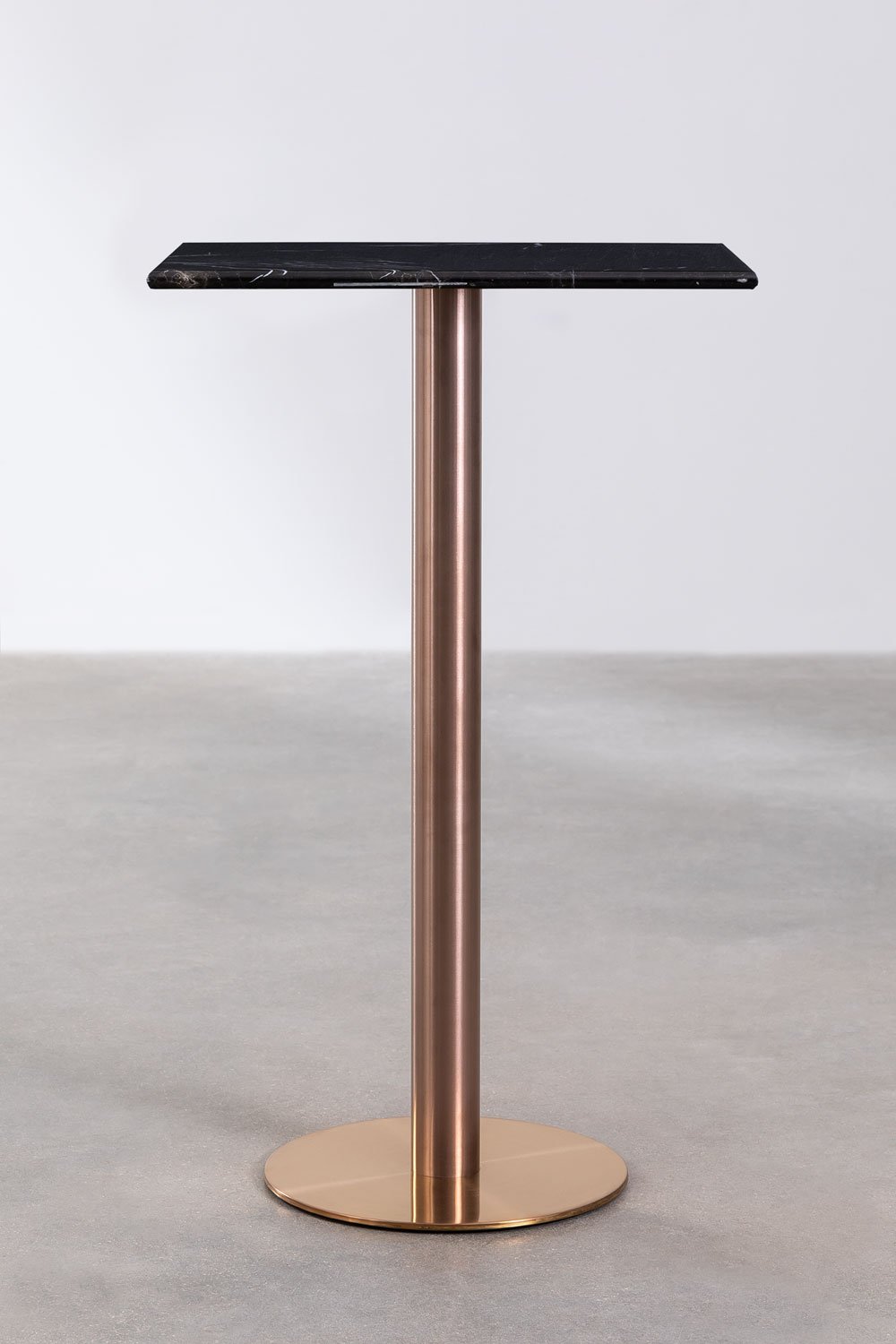 Square 60x60 cm high bar table in Cosmopolitan marble, gallery image 2