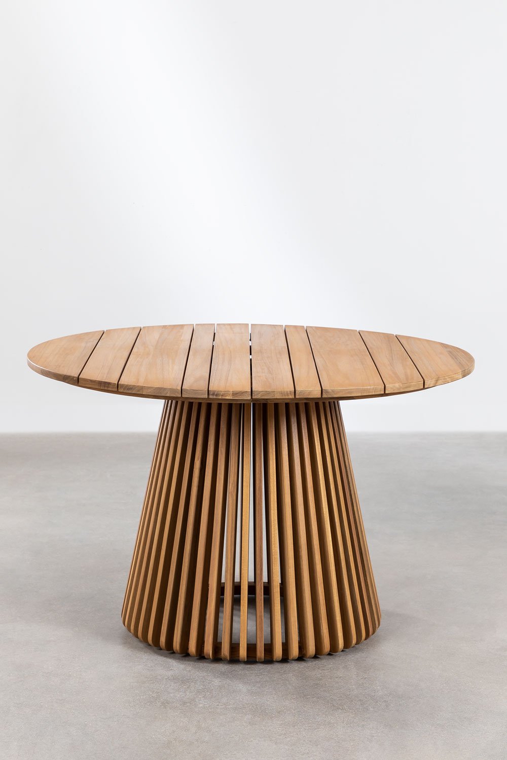 Round garden table Ø120 cm in acacia wood Mura, gallery image 3