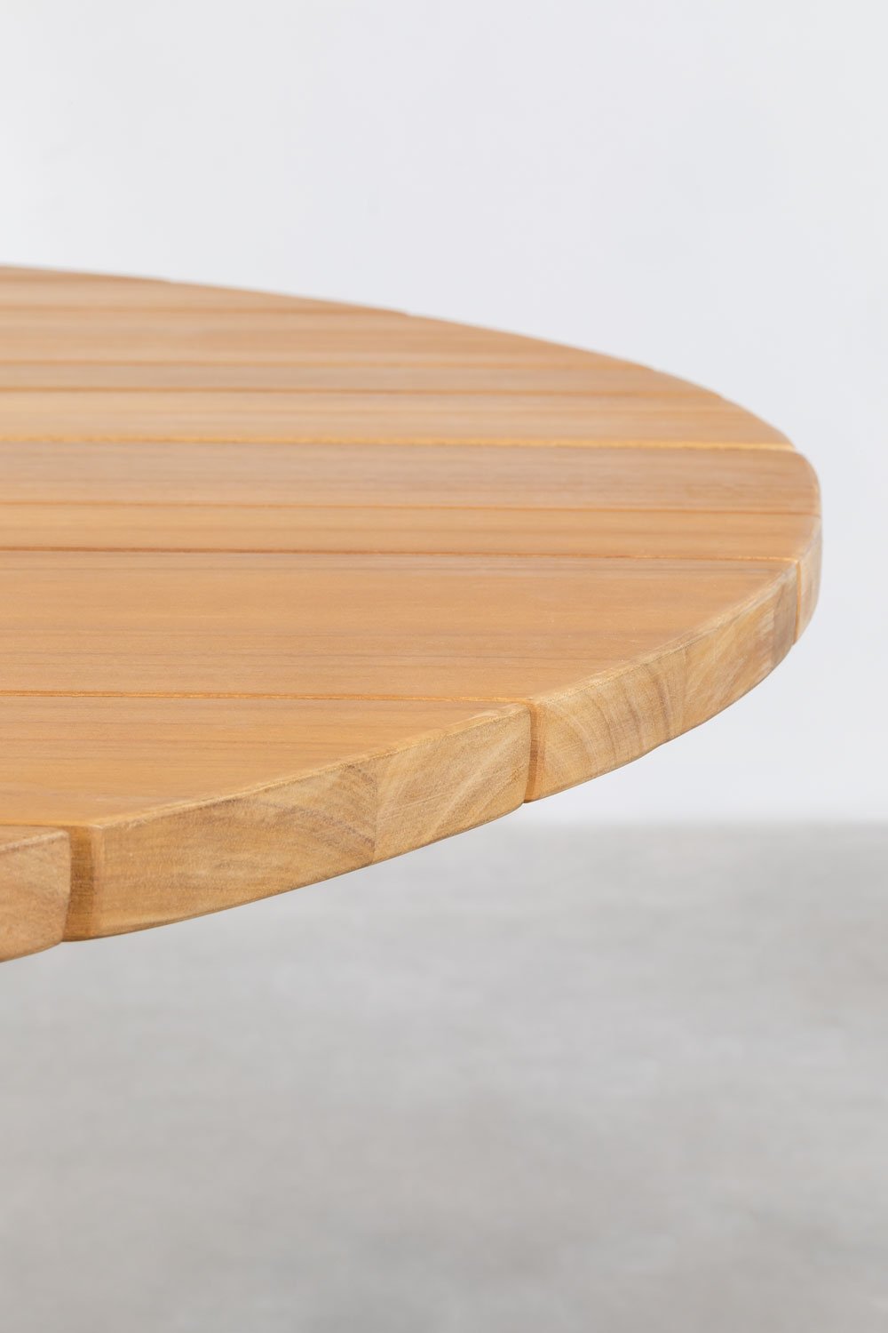 Round garden table Ø120 cm in acacia wood Mura, gallery image 4