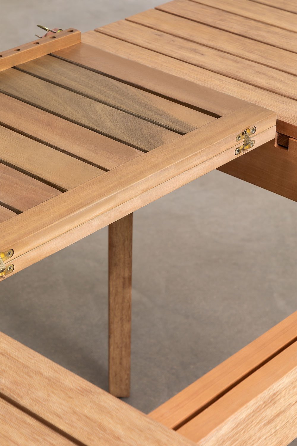 Extendable garden table 90-150x90 cm in eucalyptus wood Naele, gallery image 8