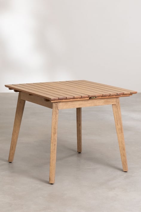 Extendable Rectangular Wood Dining Table (90-150x90 cm) Naele - Natural Wood