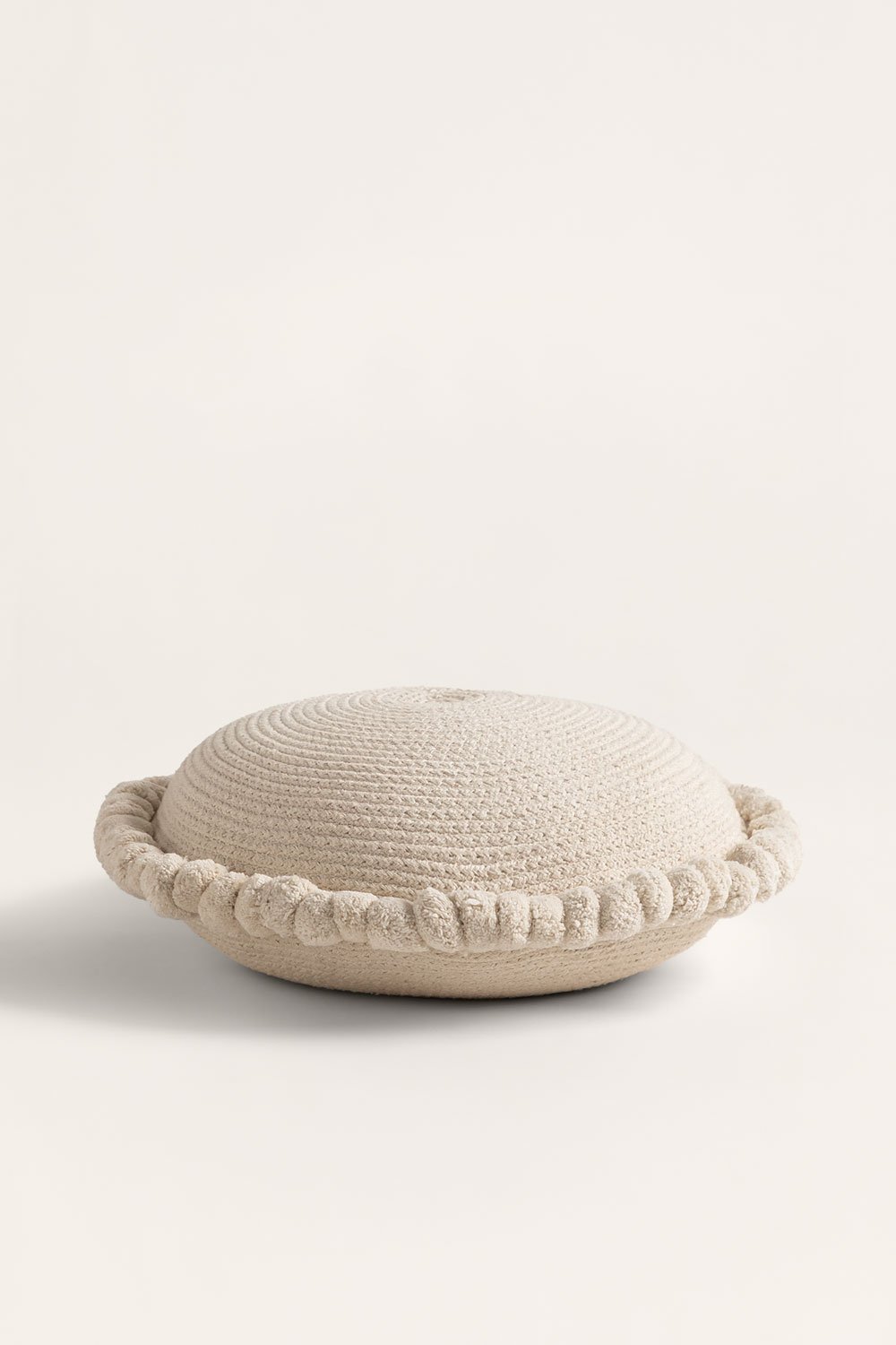 Olets Round Cotton Braided Cushion, gallery image 2
