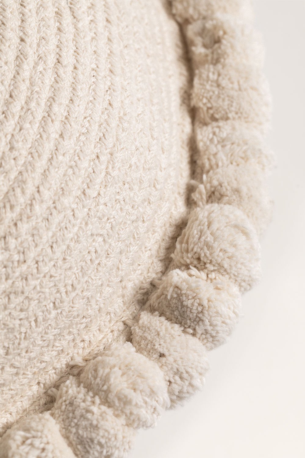 Olets Round Cotton Braided Cushion, gallery image 3