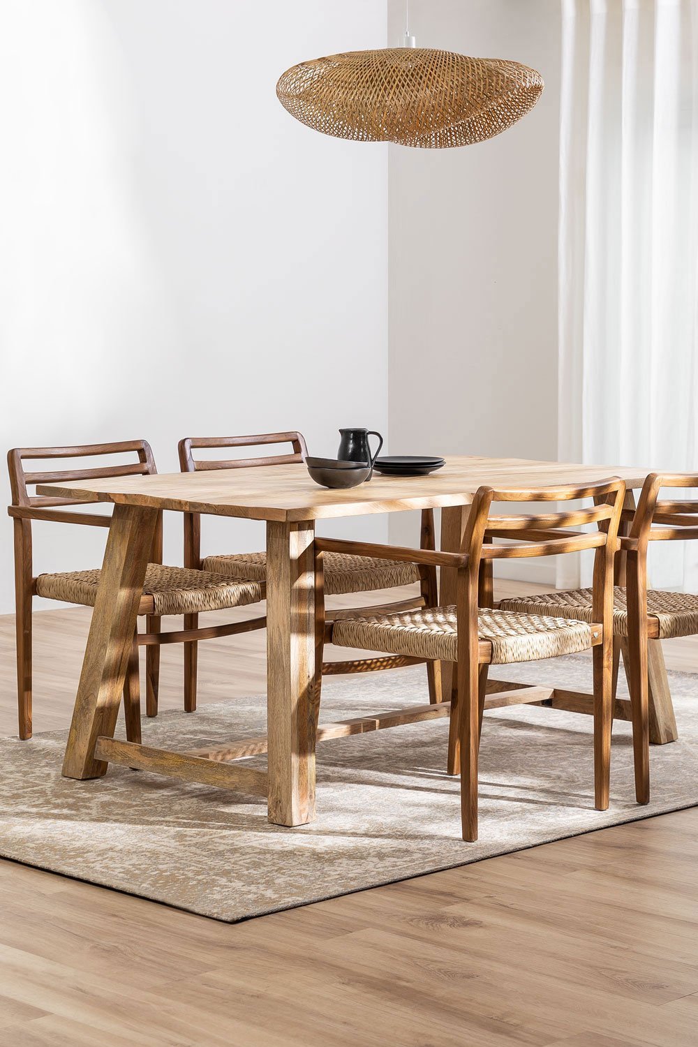 Mango Wood Dining Table (160 x 90 cm) Zarek, gallery image 1