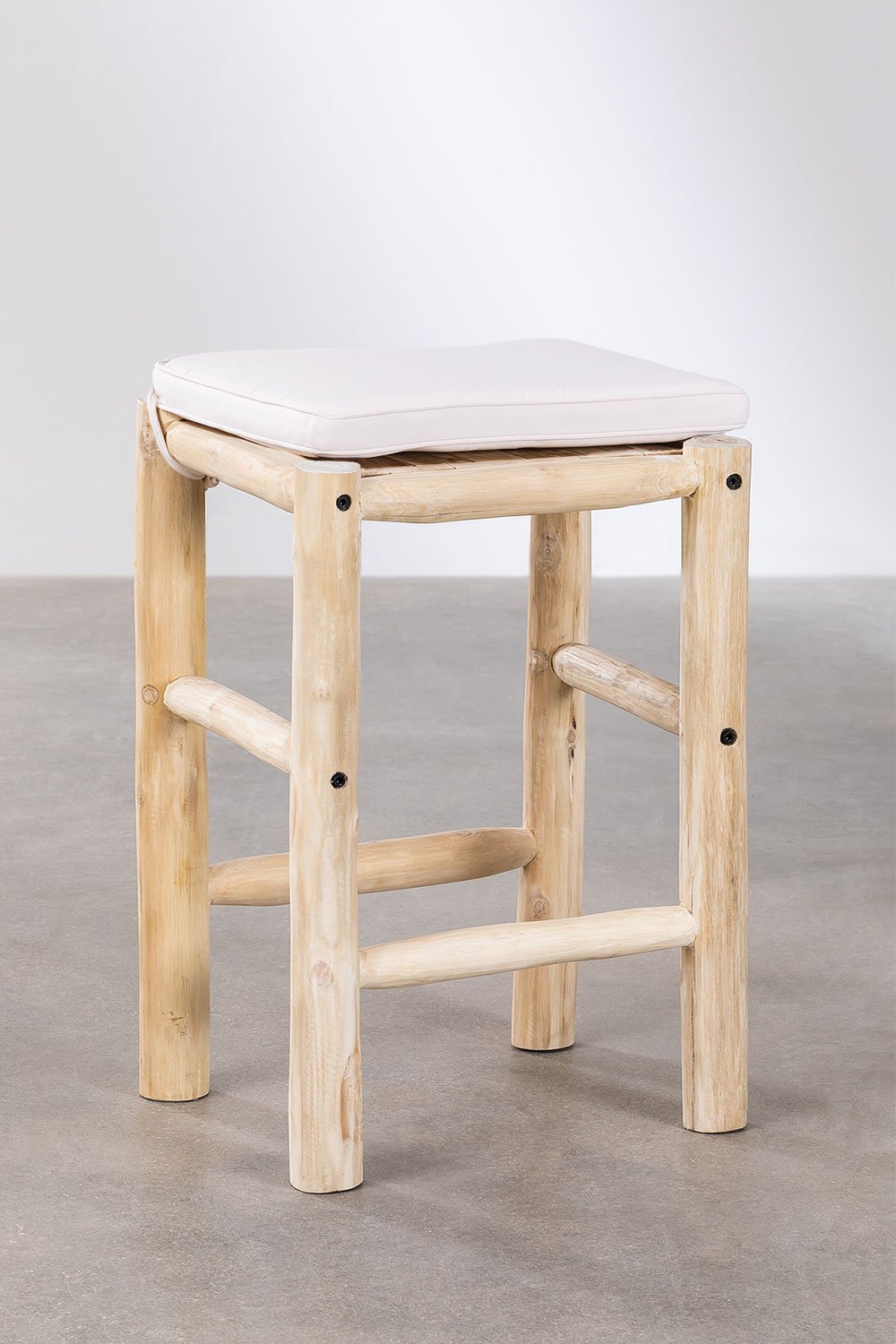 Teak Wood Garden High Stool NAREL (78cm) , gallery image 2