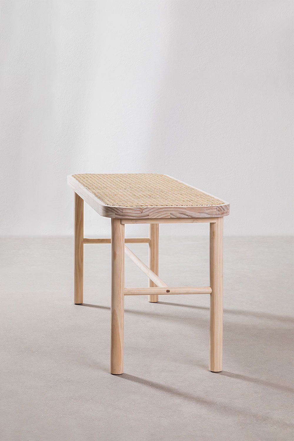 Riolut rattan and wood bench, gallery image 3