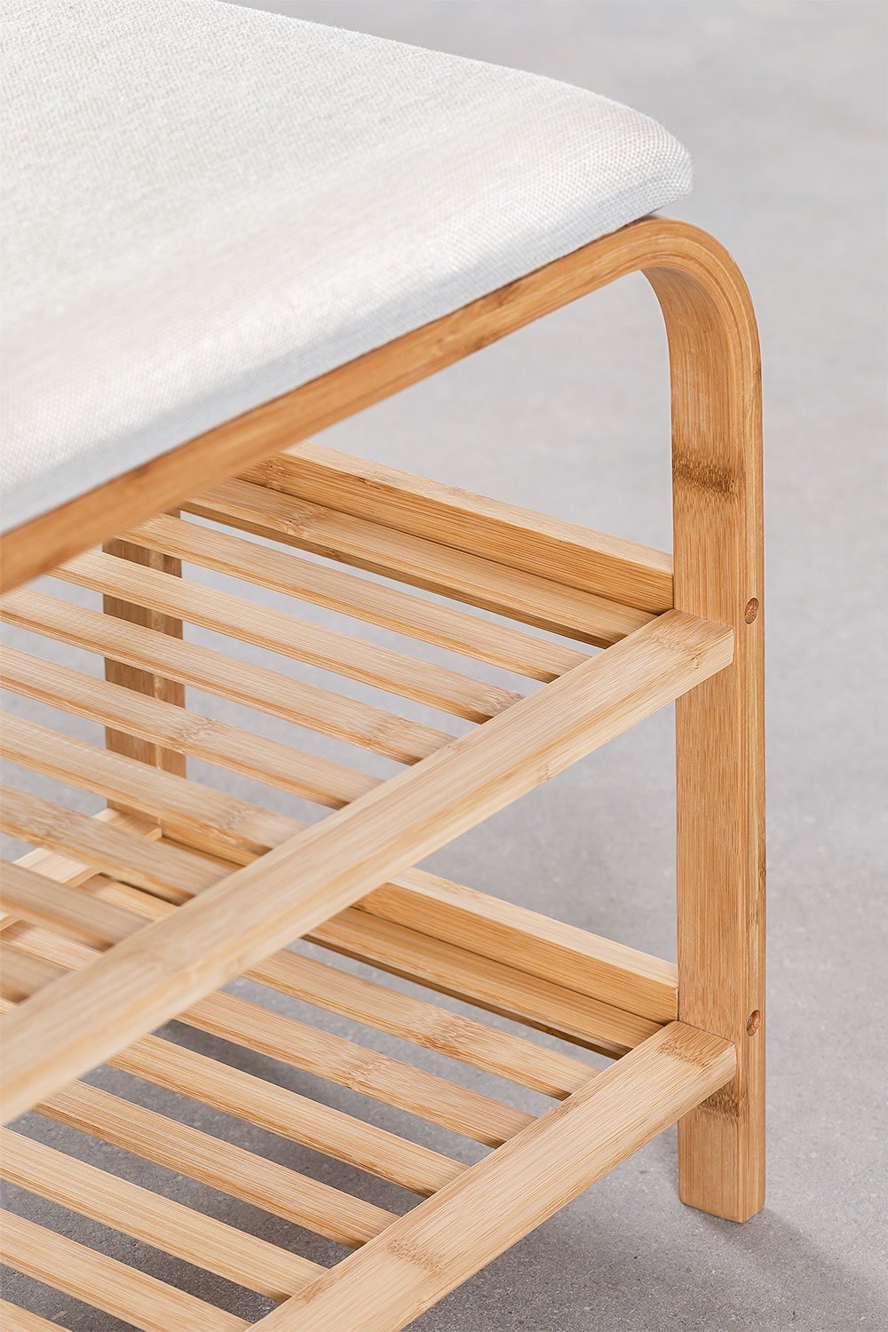 Kaupo bamboo wood shoe bench, gallery image 5