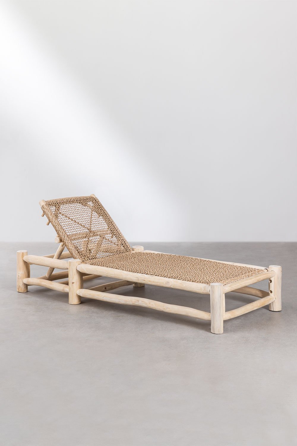 Bientina teak wood reclining sun lounger, gallery image 2