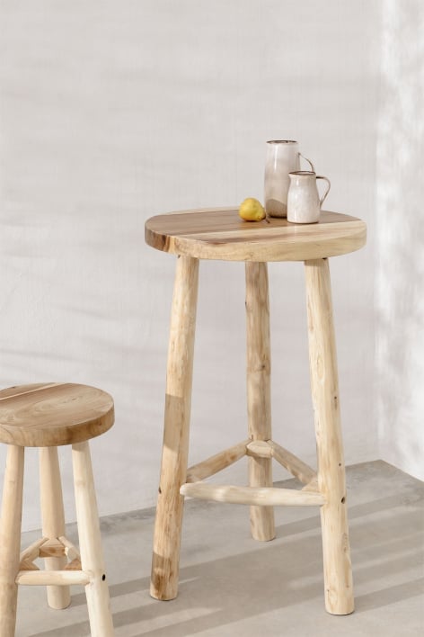 Round Wood Garden High Table Narel (Ø60cm)