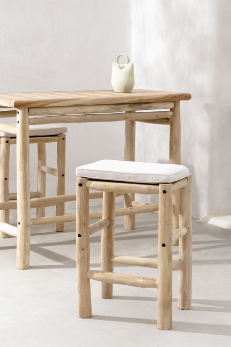 Teak Wood Garden High Stool 78cm Narel