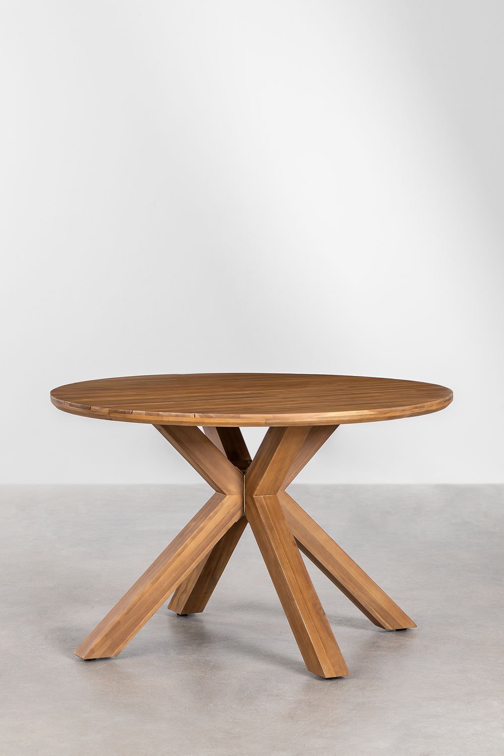 The Round Acacia Wood Garden Table Cinzia (Ø120 cm), gallery image 2