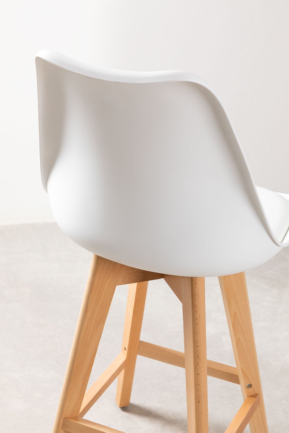 Nordic high stool with leatherette cushion, gallery image 4