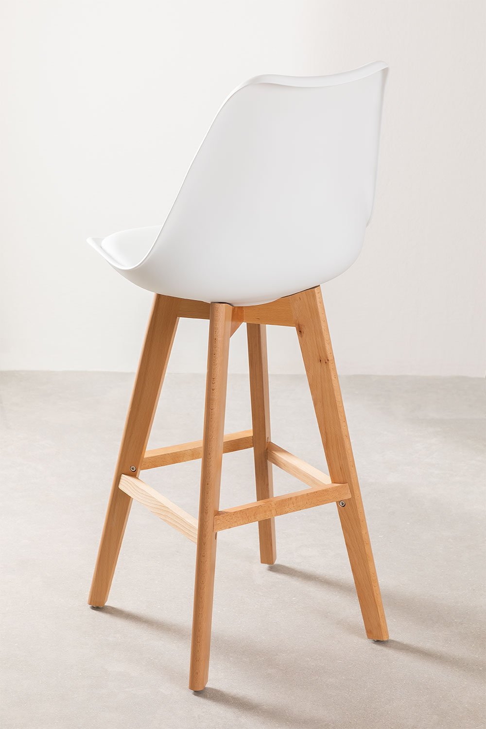 Pack of 2 high stools 75 cm with cushion in Nordic faux leather, gallery image 3