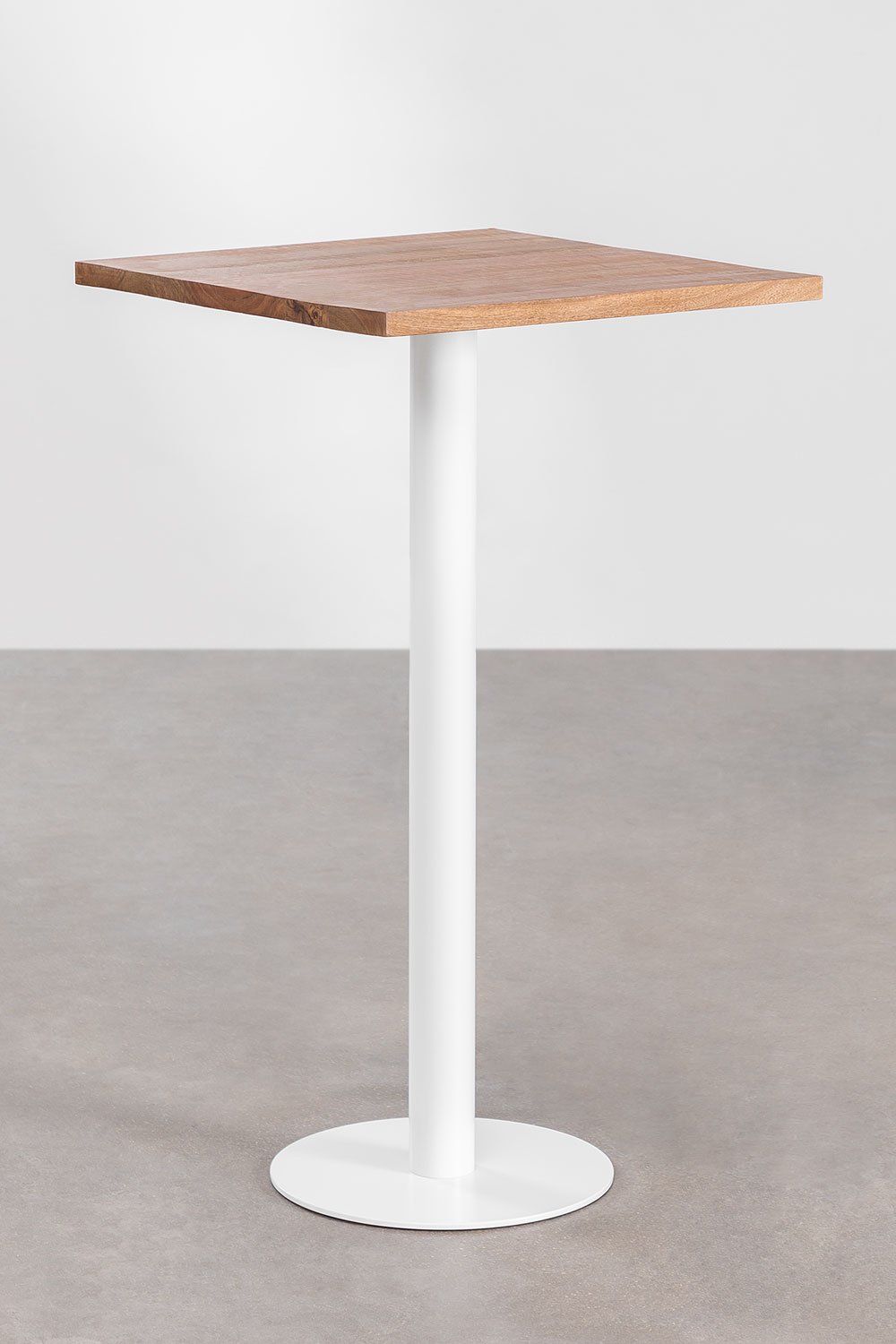 Square High Bar Table Acacia Macchiato Wood, gallery image 1