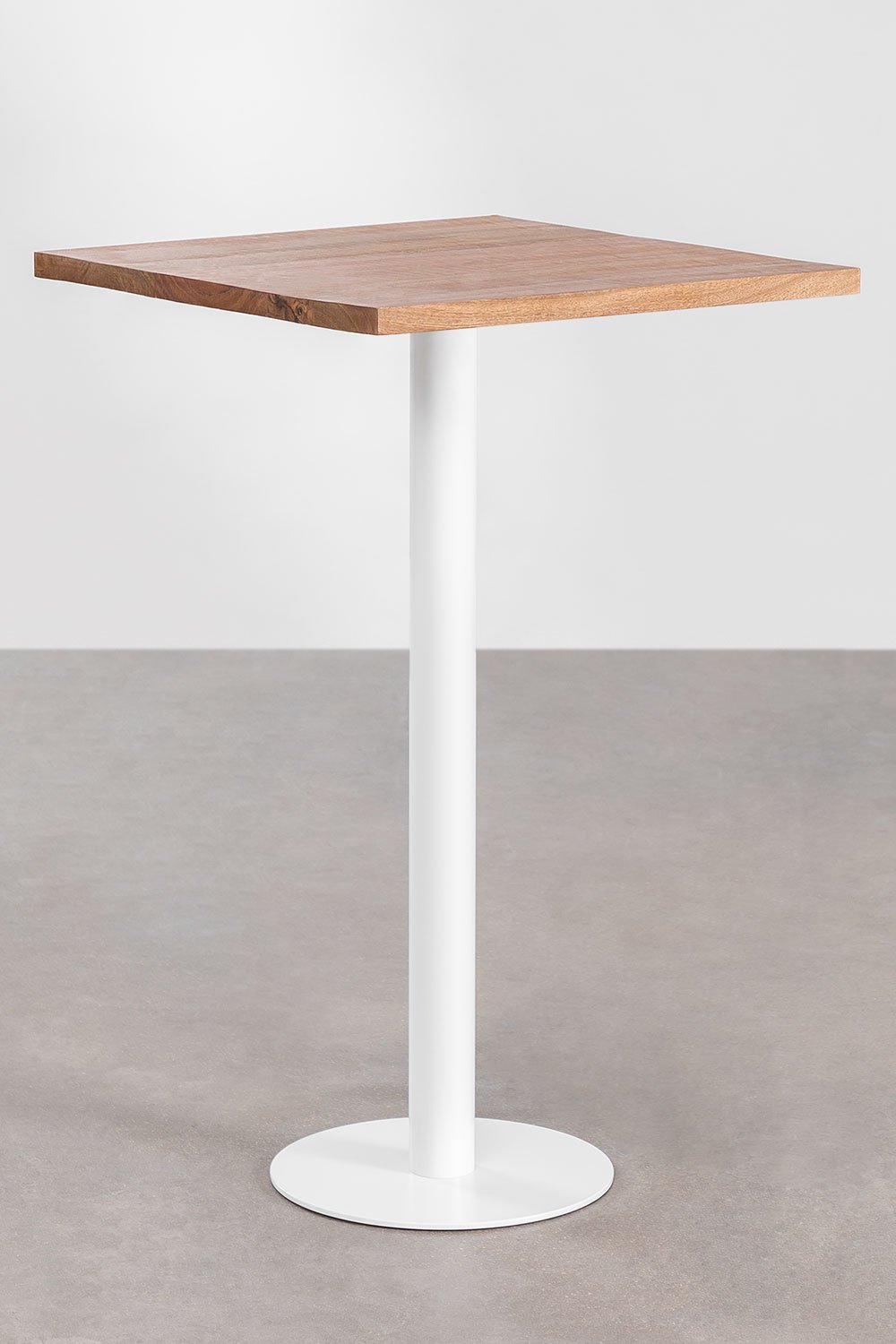 Square High Bar Table Acacia Macchiato Wood, gallery image 1