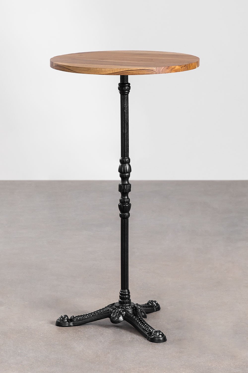 Round Acacia Wood High Bar Table Aztec , gallery image 1