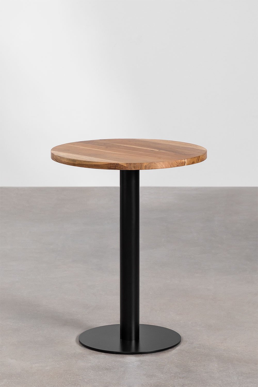 Round Acacia Wood Bar Table Macchiato, gallery image 1