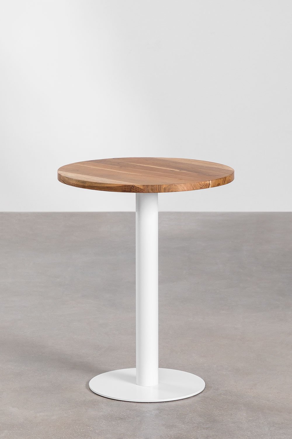 Round Acacia Wood Bar Table Macchiato, gallery image 1