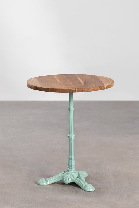 Round Acacia Wood Bar Table Vienna