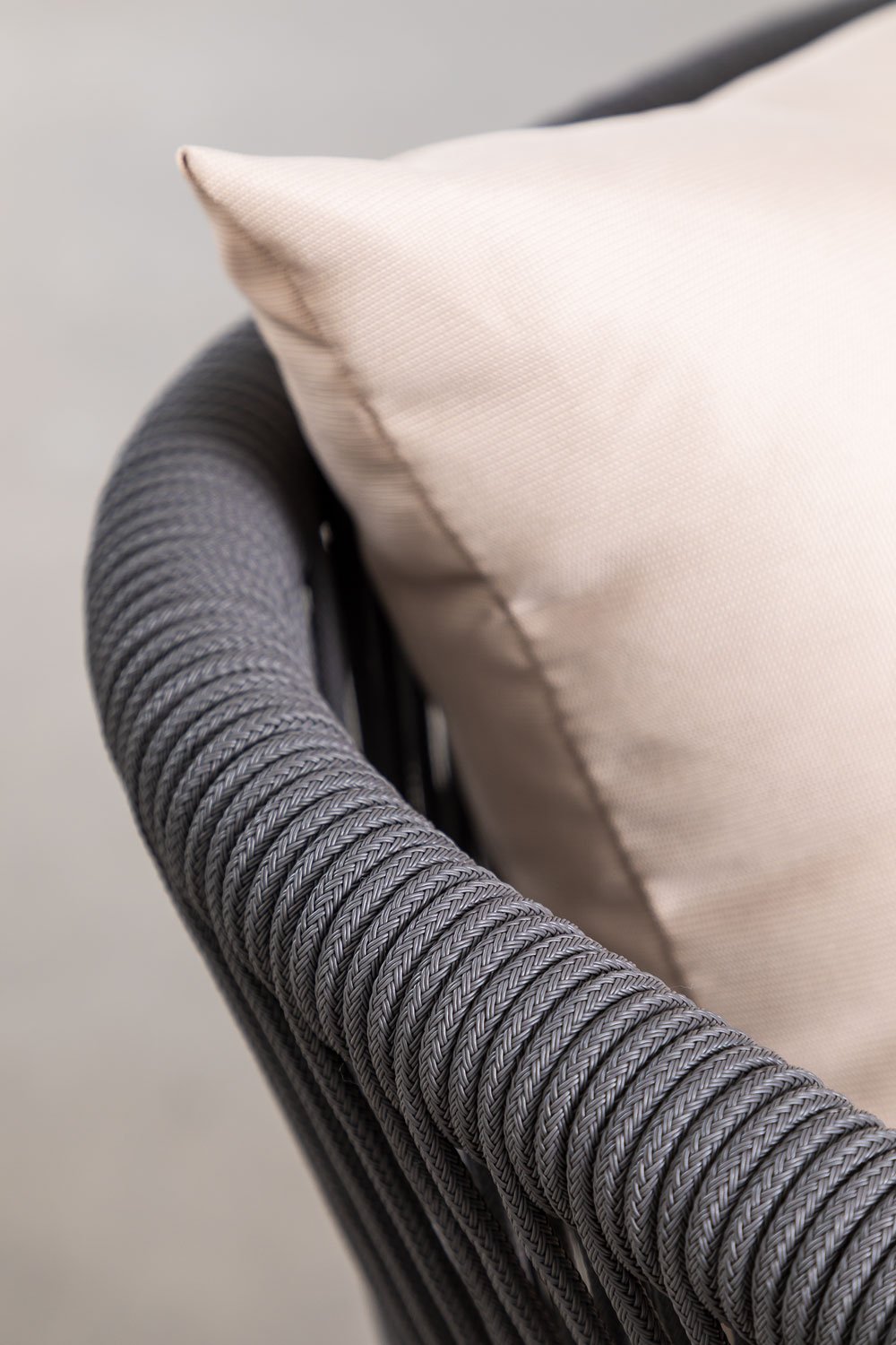 Barker garden chair in acacia wood and braided rope, gallery image 5