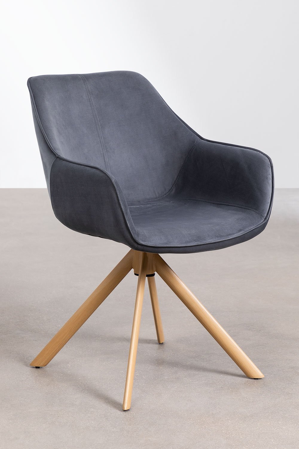 Lucy velvet dining chair, gallery image 1
