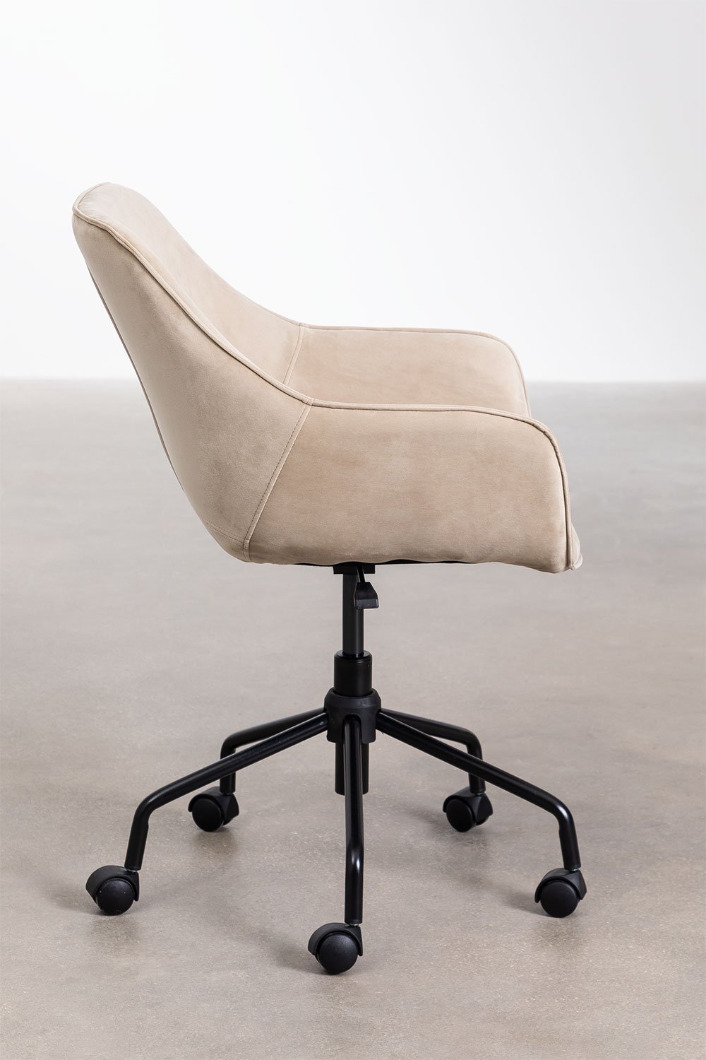 Lucy velvet office chair, gallery image 3