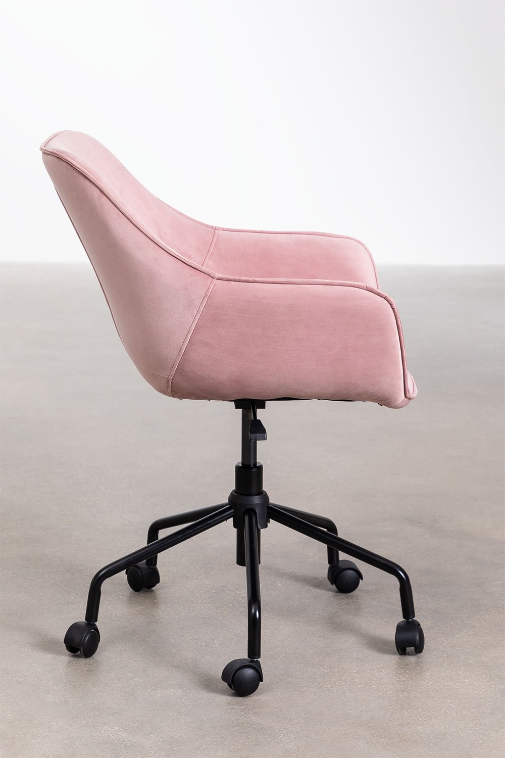 Lucy velvet office chair, gallery image 3