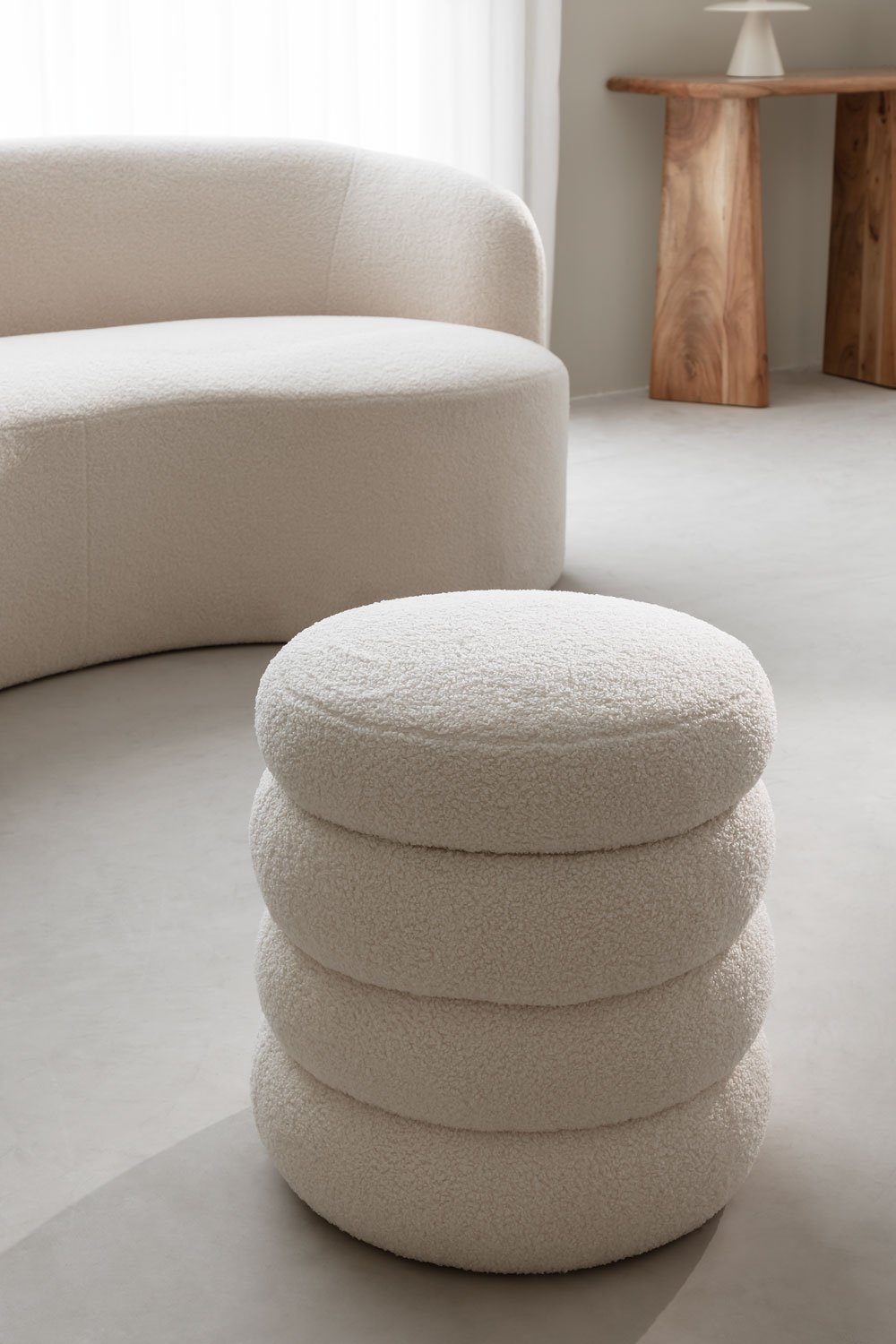 Chenille Pouffe with Storage Jutson, gallery image 1