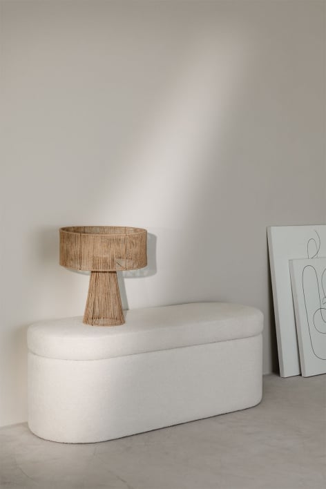 Sereyco sherpa storage bench - Teddy Fabric White