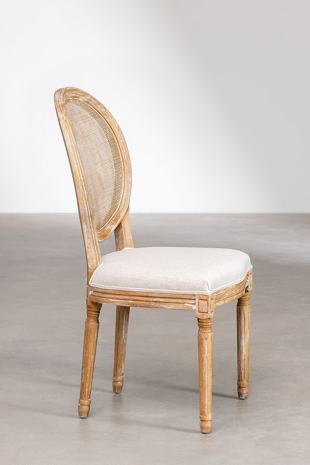 Rectangular table set in mango wood (160x90 cm) Taraz and 4 dining chairs in Sunna fabric, gallery image 8