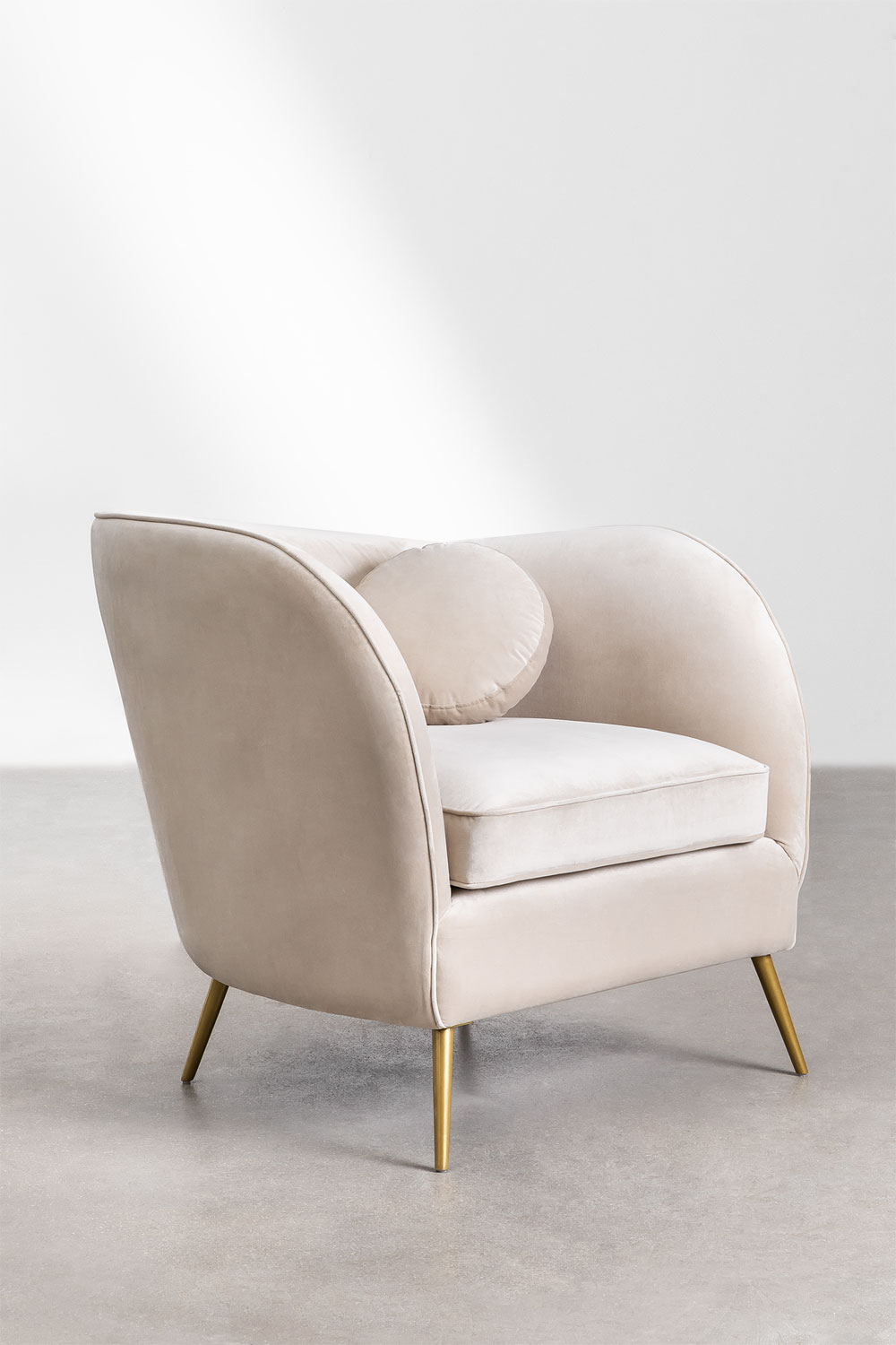 White discount velvet armchair