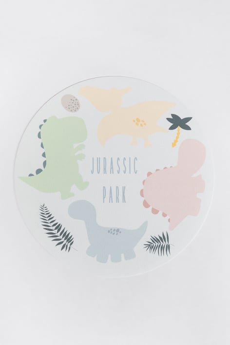 Round Individual Vinyl Placemat Dino Party Kids