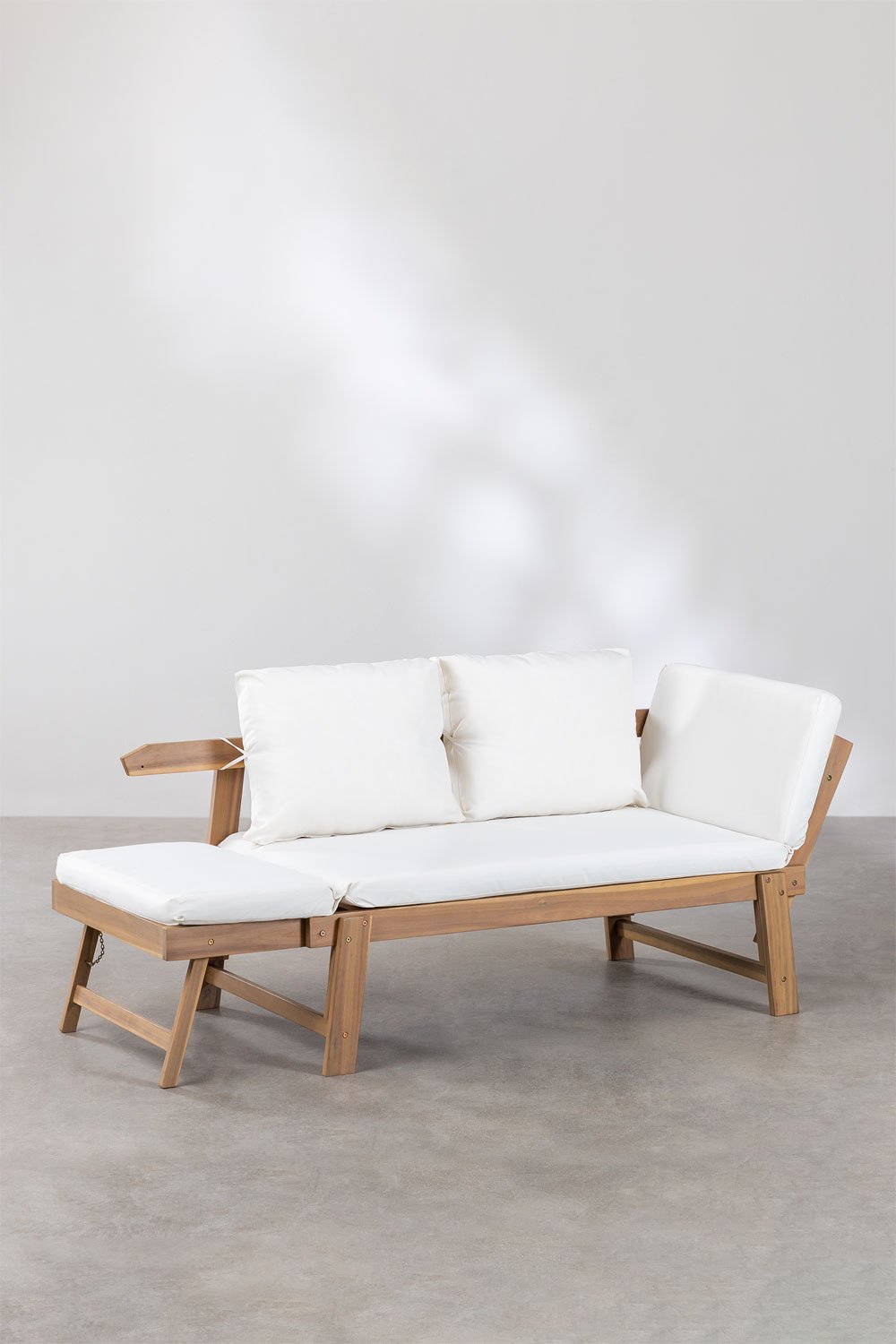 Adjustable 3-seater garden sofa in acacia wood Guille, gallery image 4