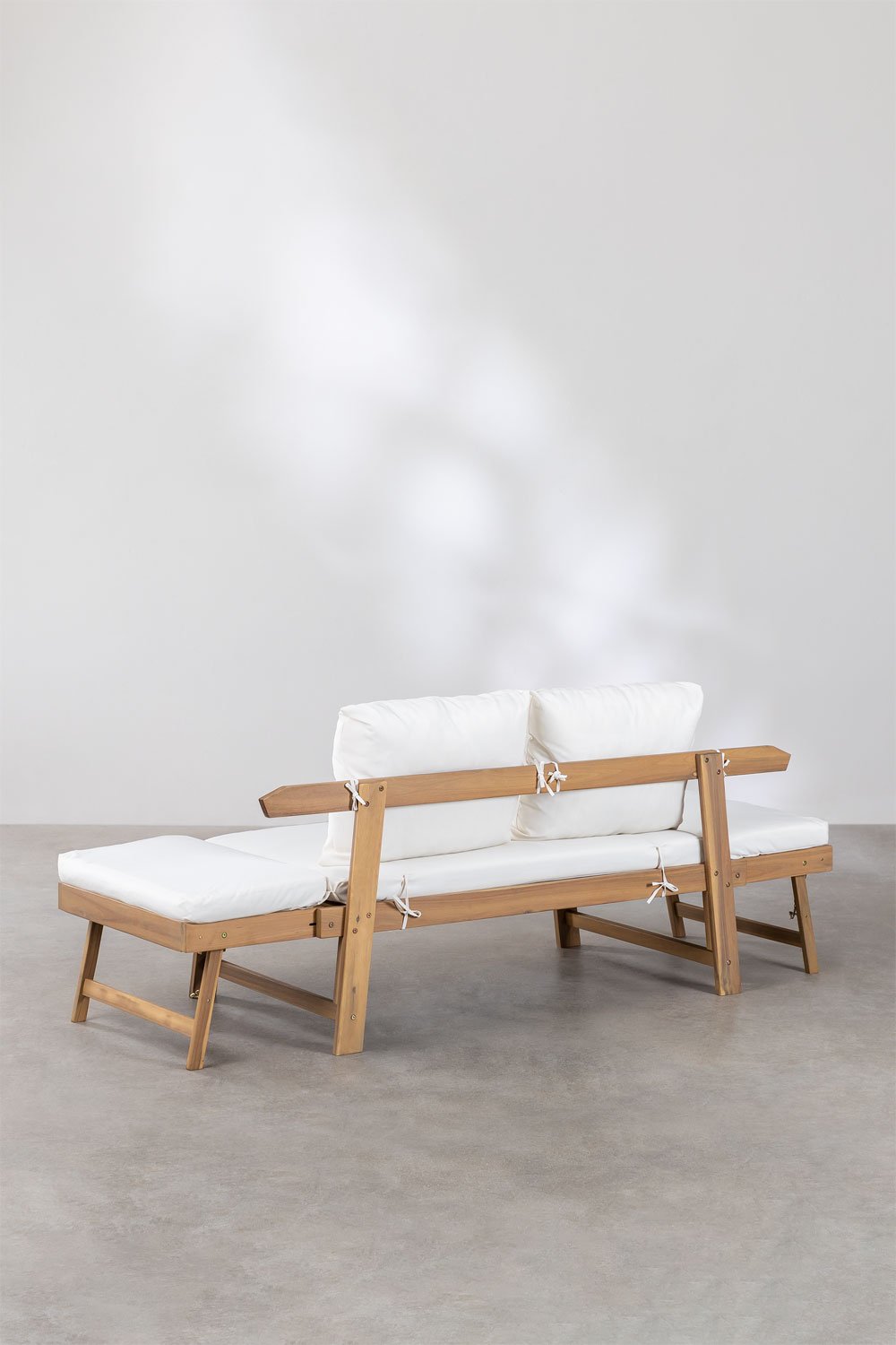 Adjustable 3-seater garden sofa in acacia wood Guille, gallery image 7