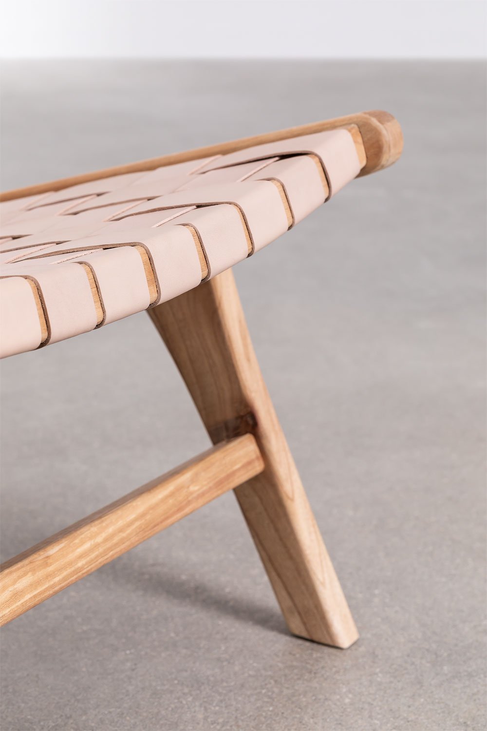 Zaid wooden and leather armchair, gallery image 7