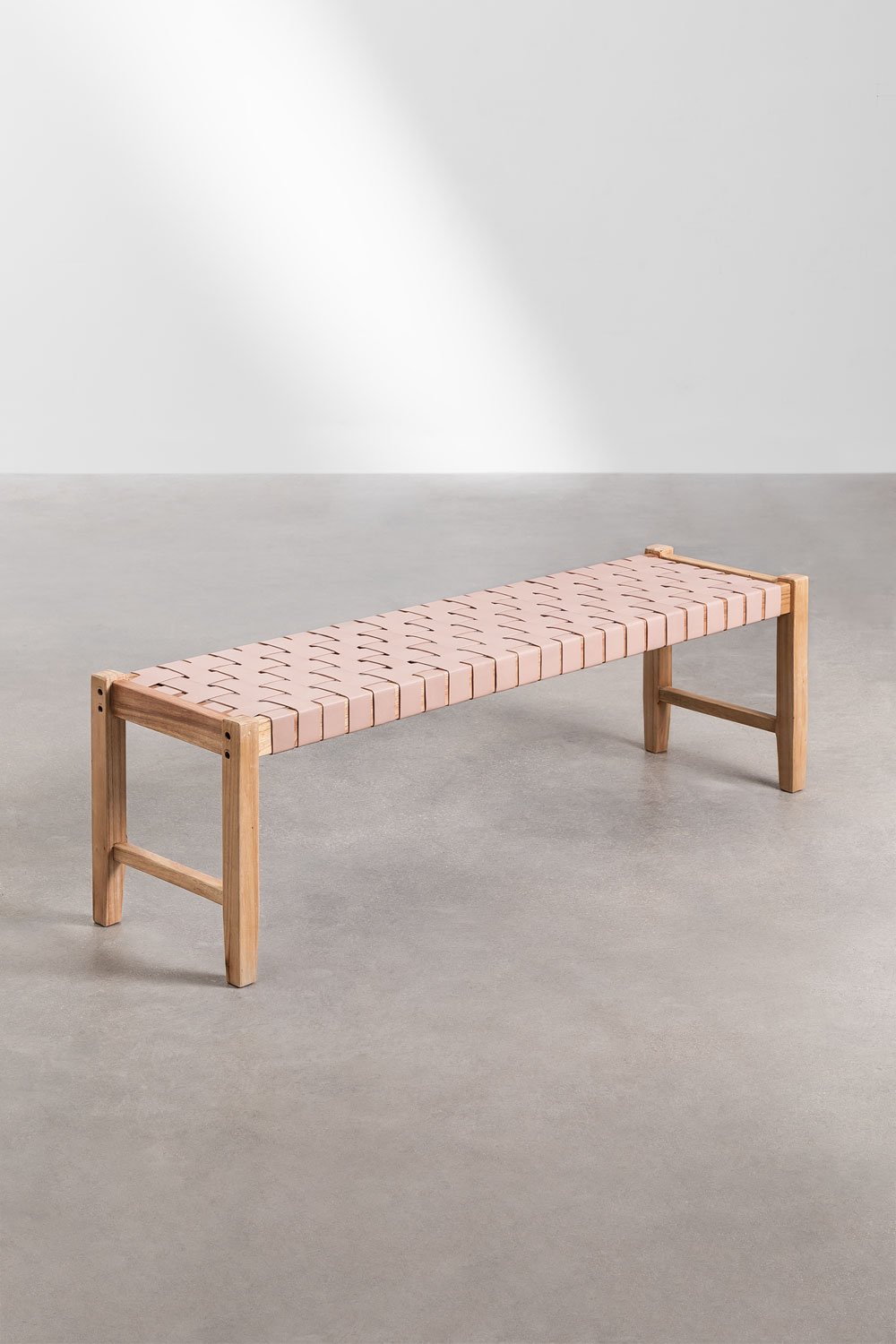 Wood and Leather Bench Zaid, gallery image 2