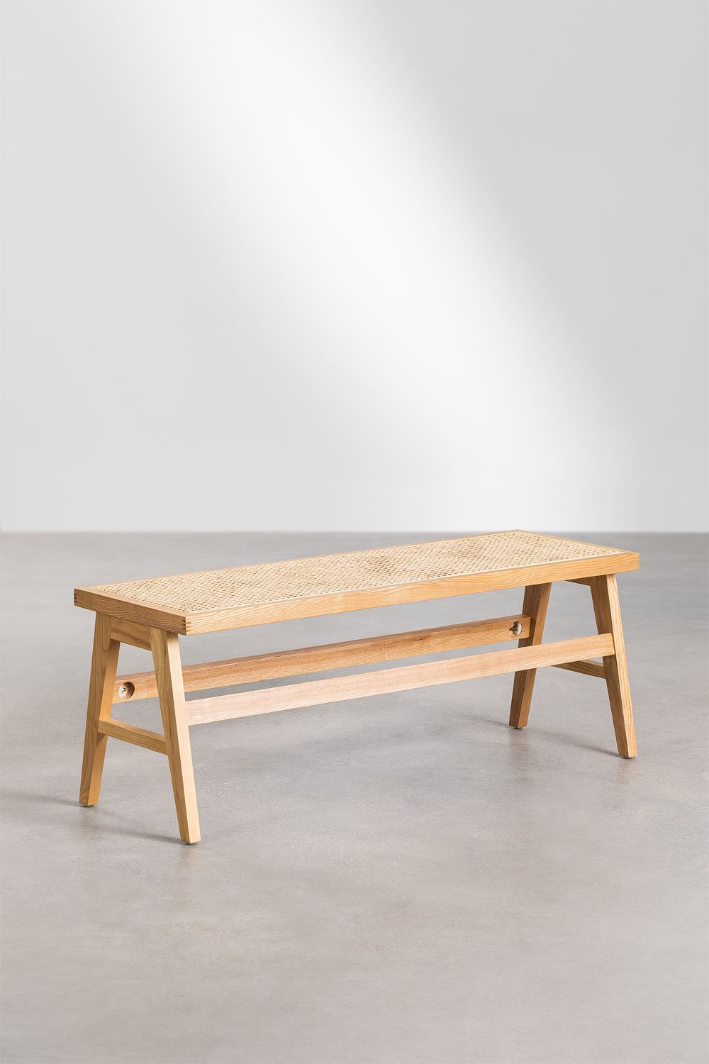 Ash and rattan bench Lali, gallery image 3