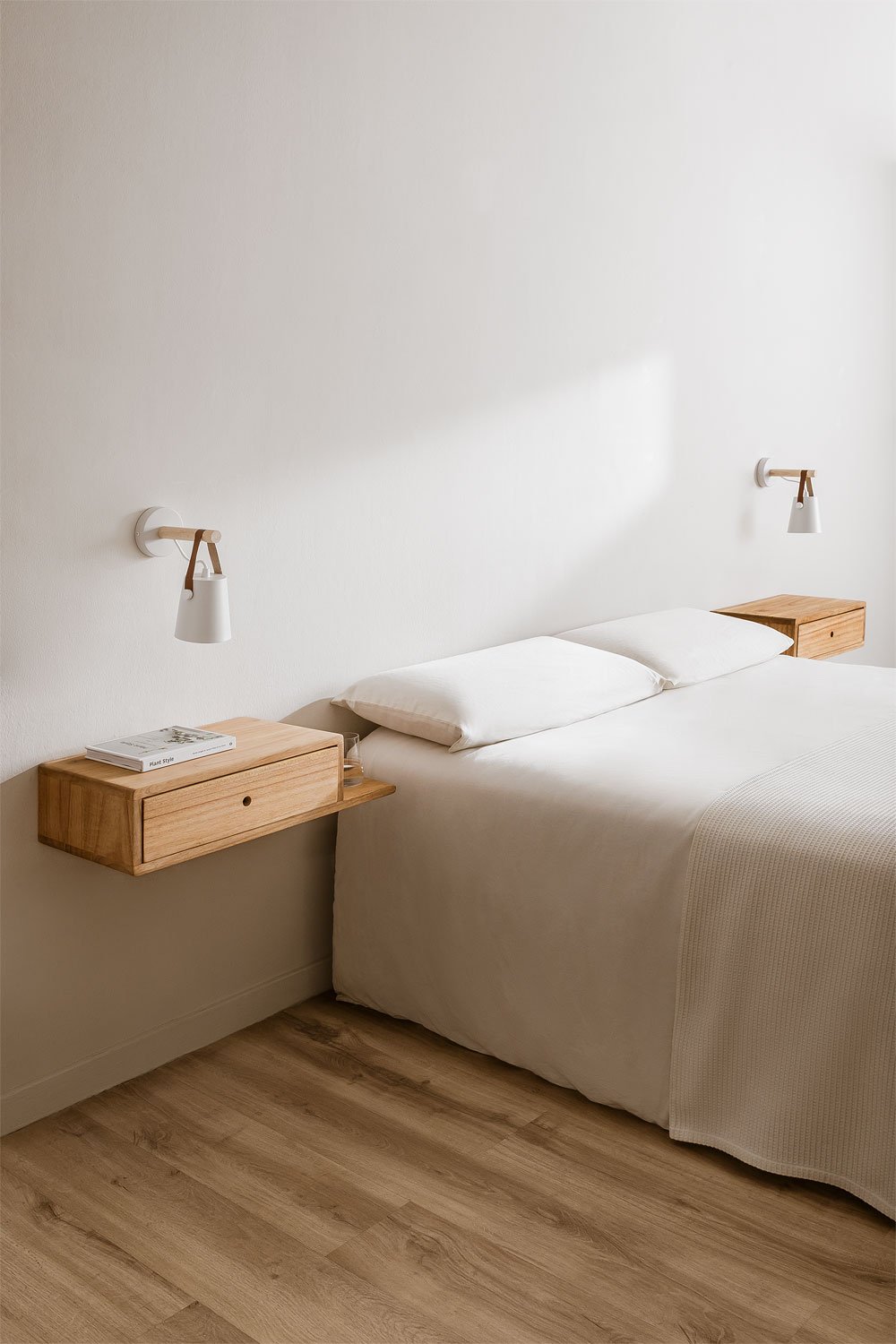 Harald set of 2 floating wooden bedside tables, gallery image 1