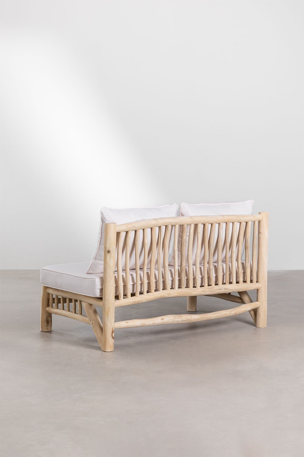 2-seater armless sofa in teak wood Narel, gallery image 5