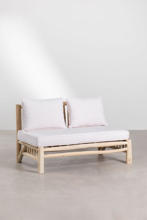 2-seater armless sofa in teak wood Narel