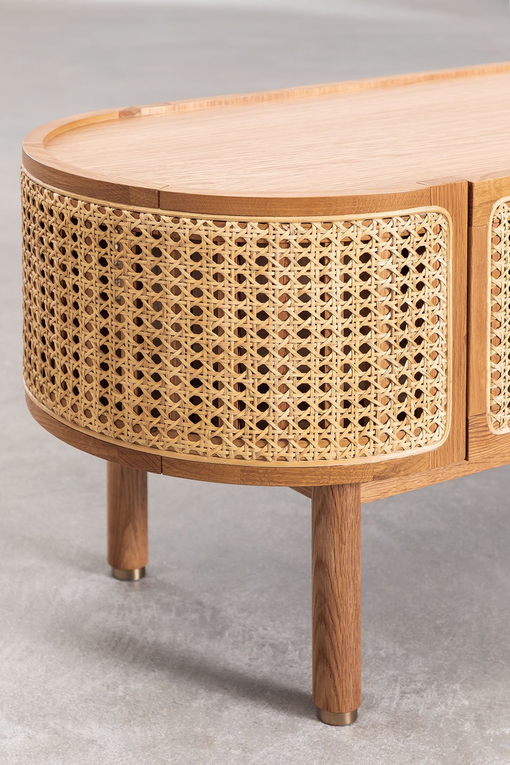 Edwina rattan and wood TV cabinet 175x45 cm, gallery image 5