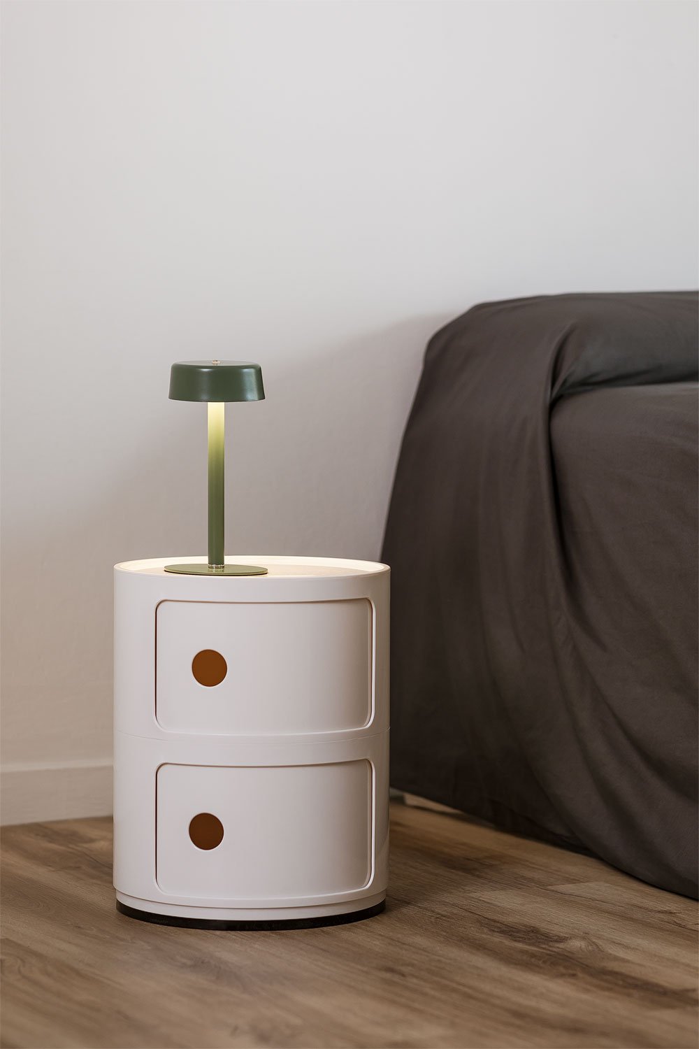 Round Bedside Table with Shelves Babel, gallery image 1