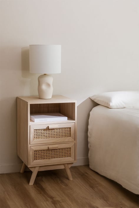 Wooden Bedside Table with Drawers Ralik
