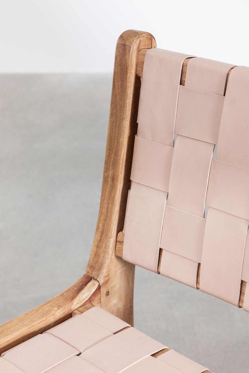 High stool 60 cm in wood and leather Zaid, gallery image 4