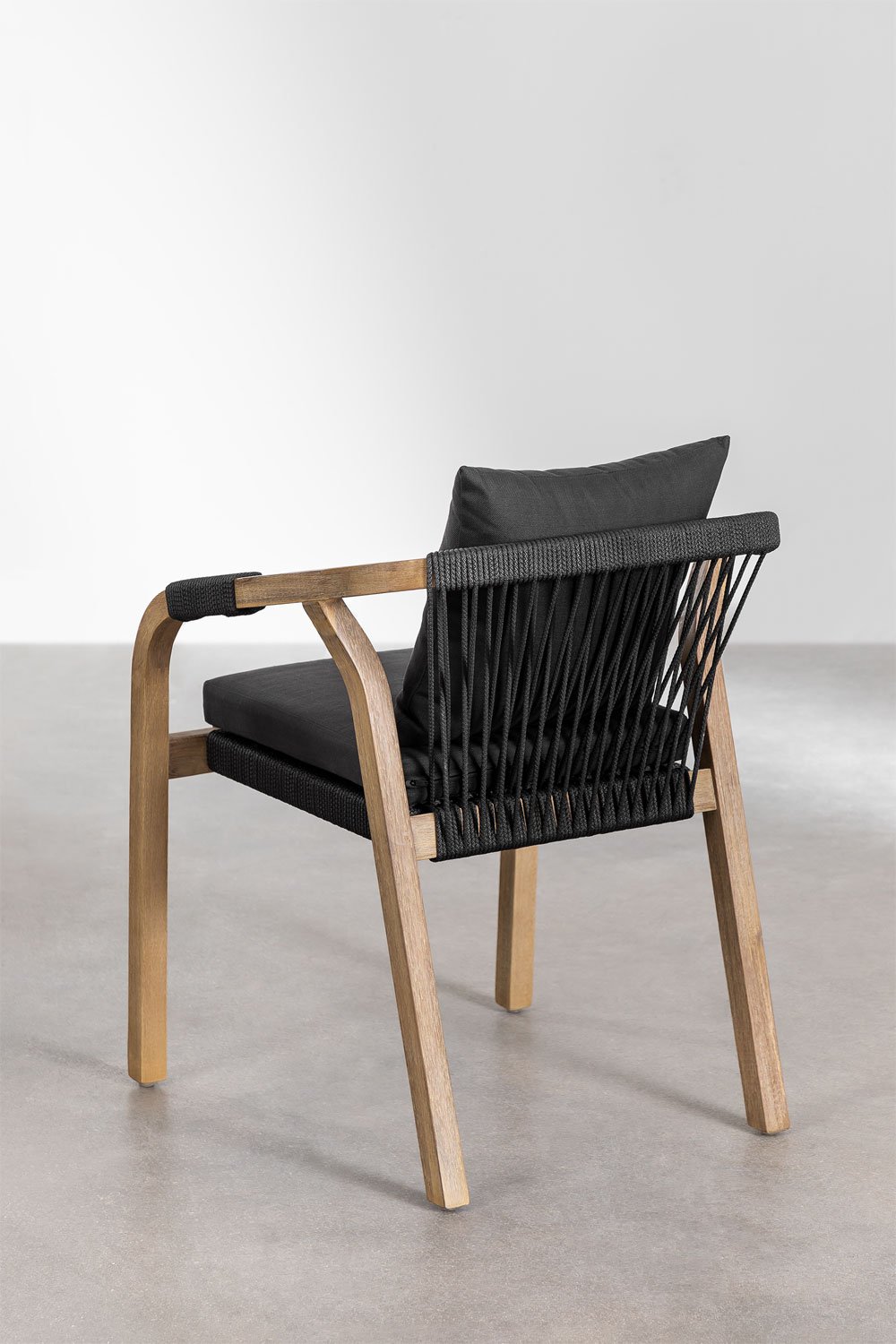 Rectangular table set 200x100 cm and 8 garden chairs in acacia wood Dubai, gallery image 7